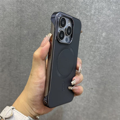 Ramlöst Läder Magnetiskt Elektropläterat Mobiltelefonfodral