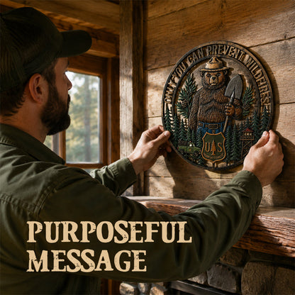 🐻Bear Wall Decor with "Only You Can Prevent Wildfires" Theme🪓