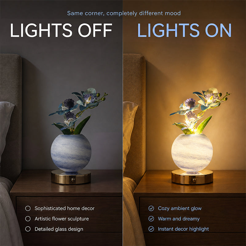 🌷Dreamy Tulip Orchid Night Light Romantic Bedside Lamp