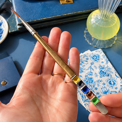 🎨Portable Paintbrush and Colors Set