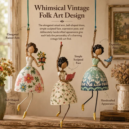💃🌸 Whimsical Dancing Lady Hanging Ornament —  Let Your Space Dance