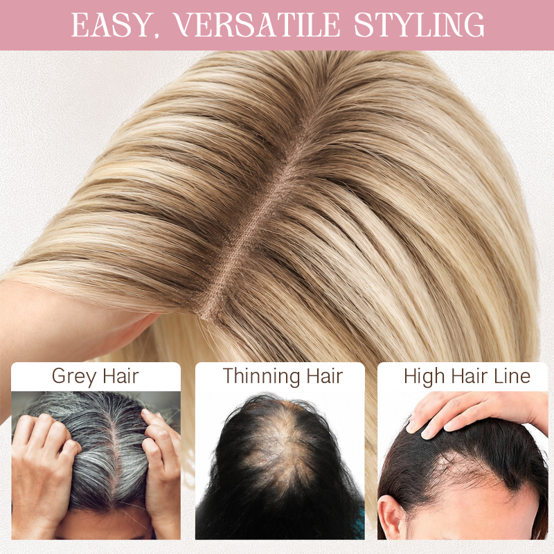 ✨ Natural-Looking Hair Topper – Invisible Volume Booster for Thinning Hair!