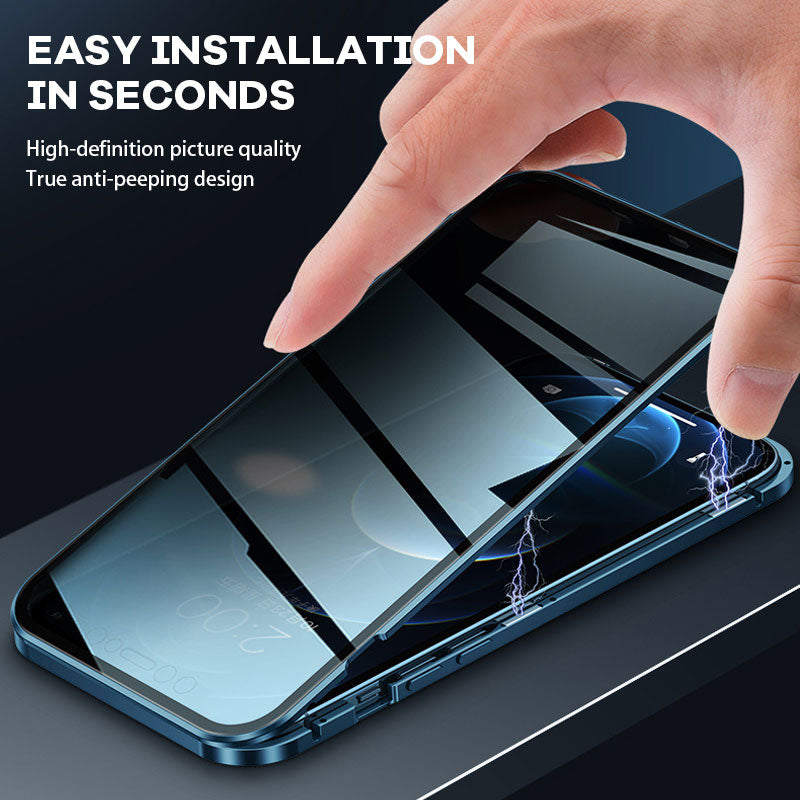 Uppgraderat dubbelsidigt magnetiskt mobilskal av glas med anti-peep