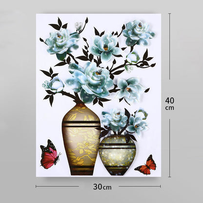 Väggklistermärke med 3D-simulering av vas