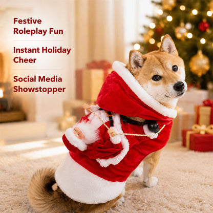 🎄 Santa Rider Pet Christmas Costume