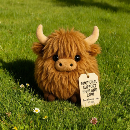 Plush Highland Cow för emotionellt stöd🎉