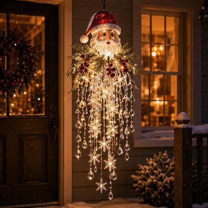 ❄️Crystal Cascade Christmas Lights – Hanging LED Veranda Decorations: Snowflakes & Crystals ✨