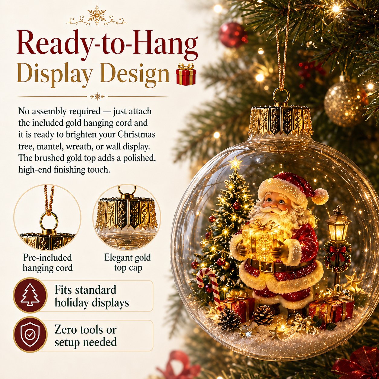 🎄Glowing Christmas Diorama Ornament – A Tiny Winter World in the Palm of Your Hand👼