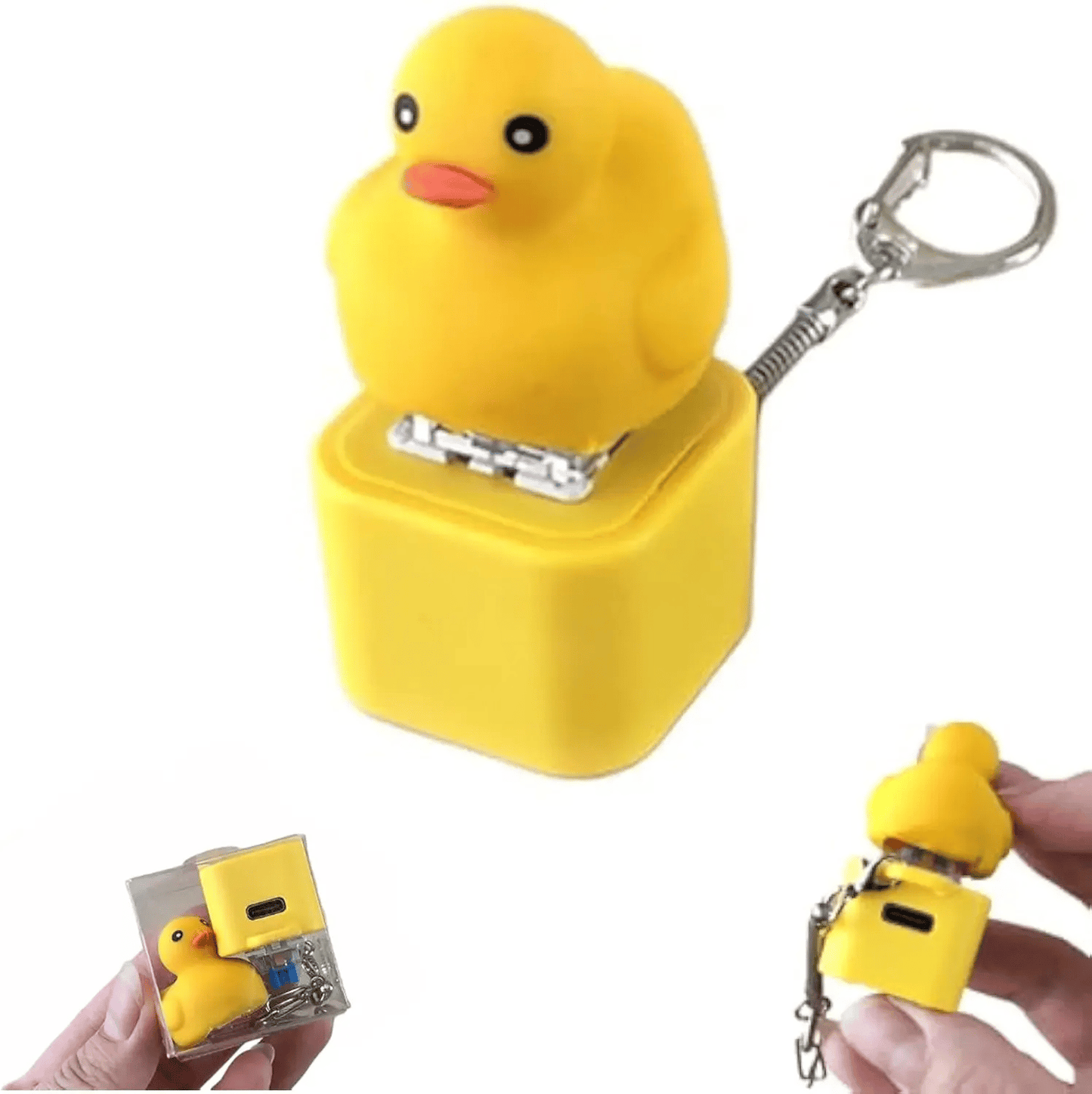 🐸Frog Croaking Fidget Toy - Rechargeable Frog Croaking Keychain, Frog Croaking Stress Reliever with Colorful Lights, Fun & Portable Anxiety Relief Toy