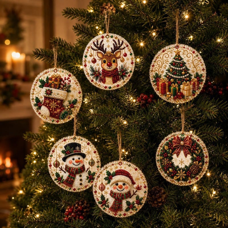 Christmas DIY Diamond Painting Ornaments Kit – Xmas Tree Hanging Craft Decoration