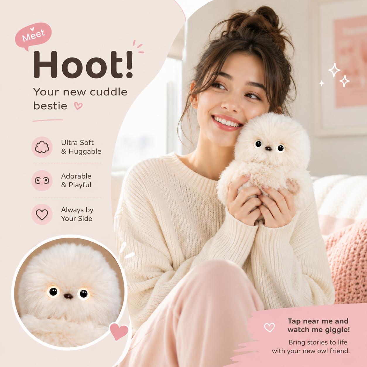 ✨Cute AI Shy Emotional Companionship Robot Doll Bag Charm Plush Toy👜-It Can Sing, Turn Its Head, and Learn to Speak🤖