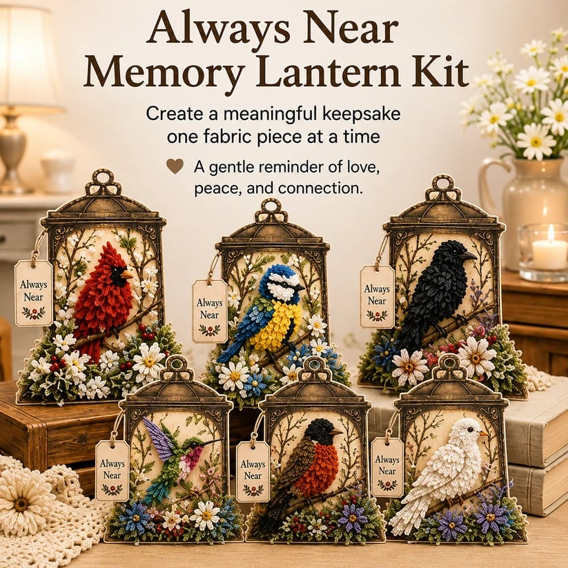 🕊️ Always Near 3D Fabric Poke Art Memory Lantern Kit
