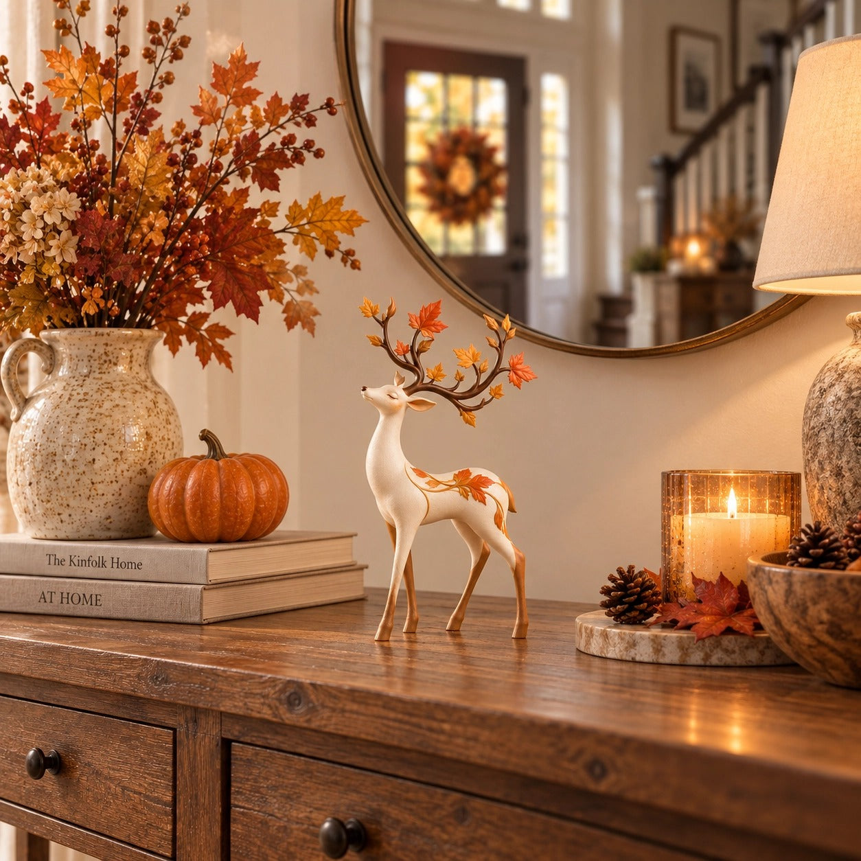 🍁Autumn Leaf Antler Deer Figurine🦌