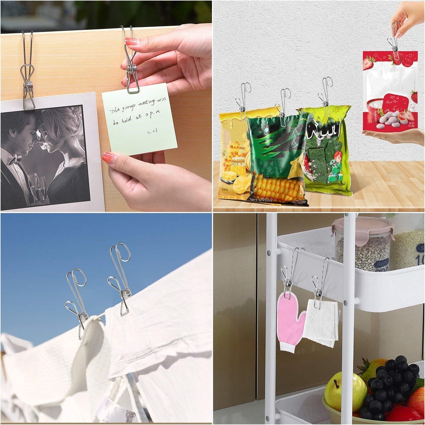 🔥Het rea-49% RABATT-(1 SET/5ST) Rostfritt stål metall lång svansklämma med krokar🔥