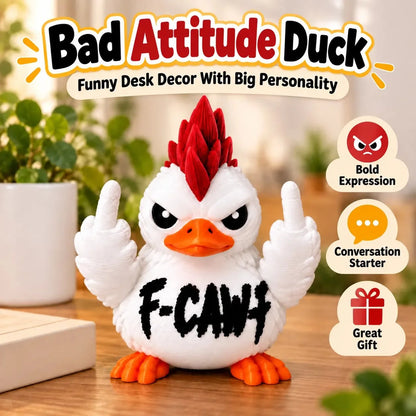 🦆Funny Attitude Desk Buddies – Bad Attitude Duck & Grumpy Raven