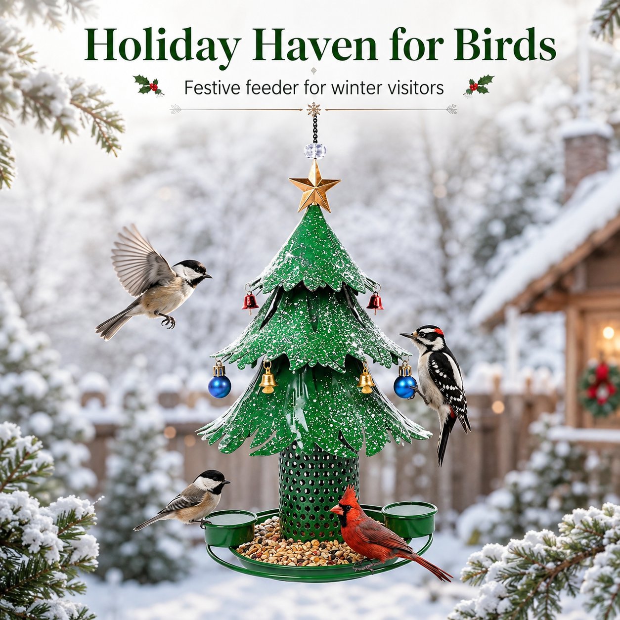 🐦Christmas Tree Bird Feeder 🎄 Festive Backyard Holiday Decor
