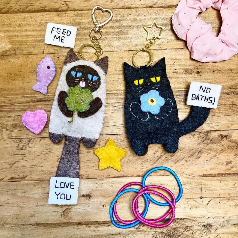 Felt Kitty Keyring