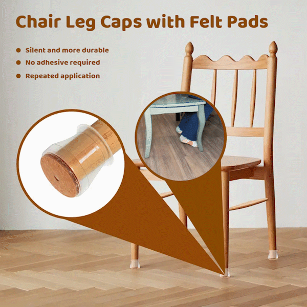 🛡️Chair leg caps with felt pads🔇