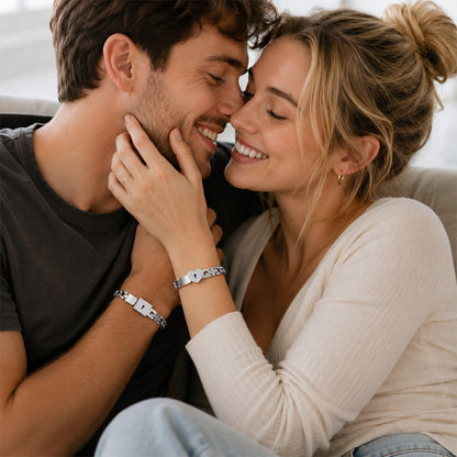 💞Couples’ Titanium Steel Bracelets with Heart-Shaped Padlocks🗝️