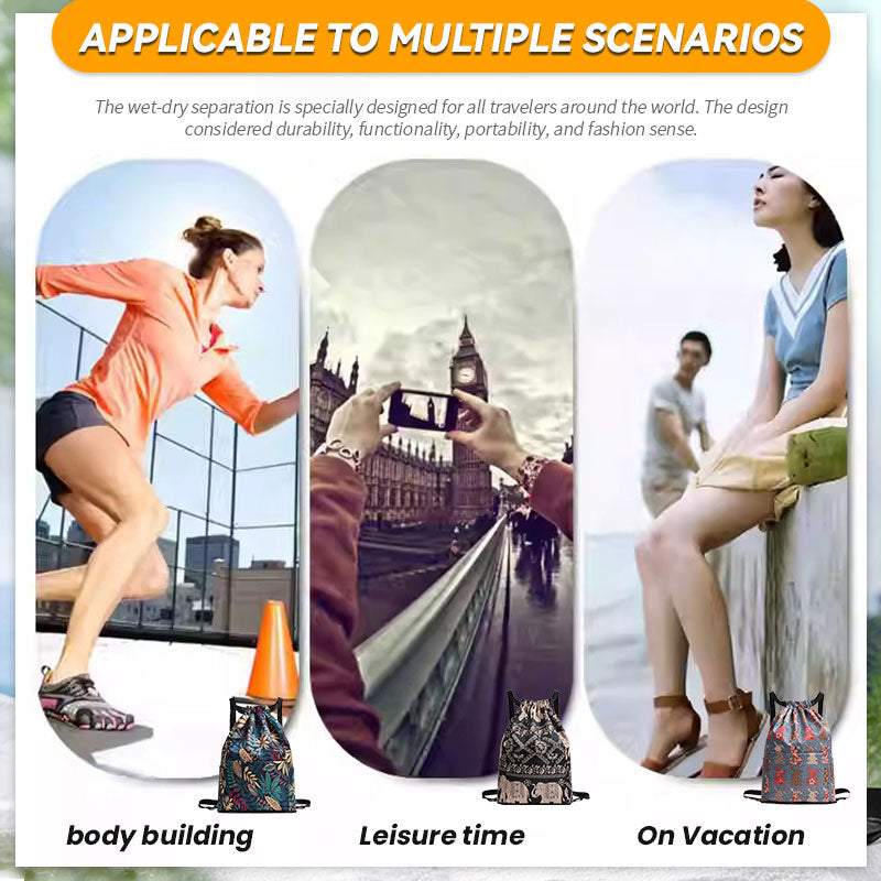 Dragsko Vikbar Stor kapacitet Torr-våt Separation Resa Sport Ryggsäck