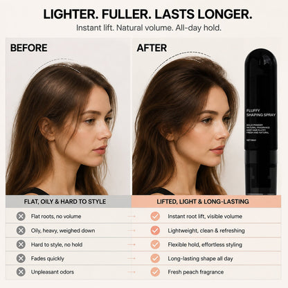 🍑Fluffy Volumizing Hair Shaping Spray, Long-Lasting Peach Scent Mist