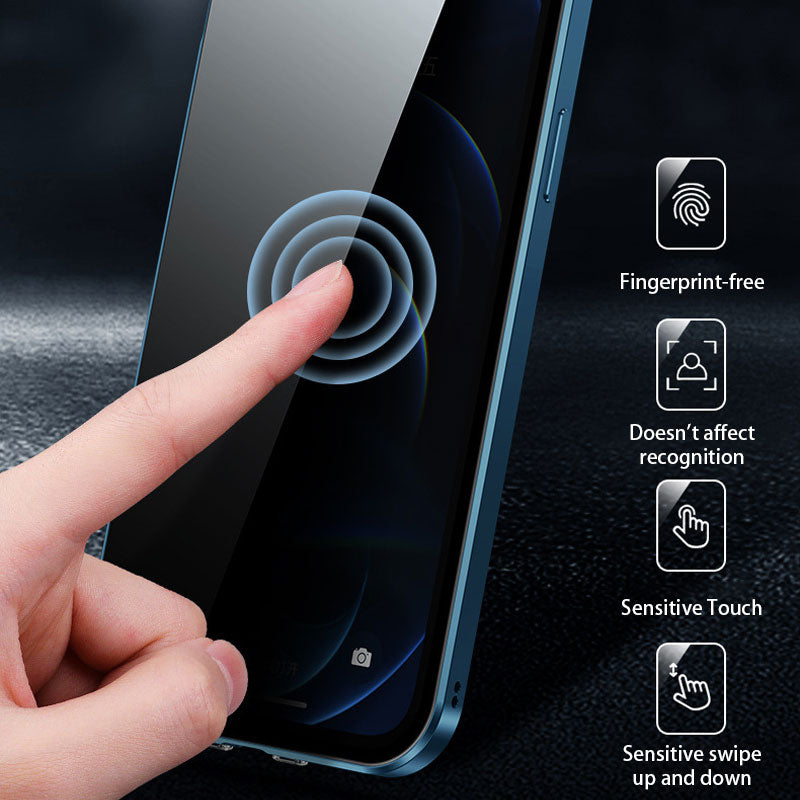 Uppgraderat dubbelsidigt magnetiskt mobilskal av glas med anti-peep
