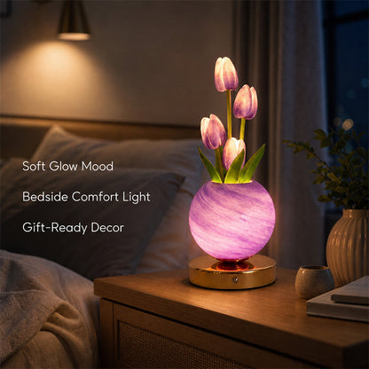 🌷Dreamy Tulip Orchid Night Light Romantic Bedside Lamp
