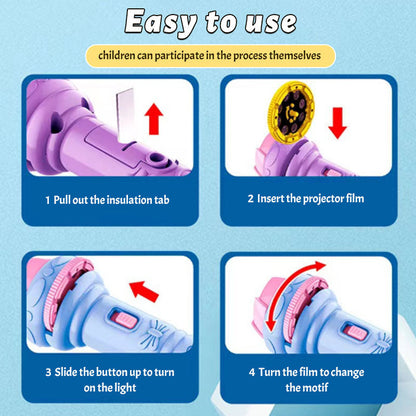 🌈✨ Barnens Magiska Projektorficklampa
