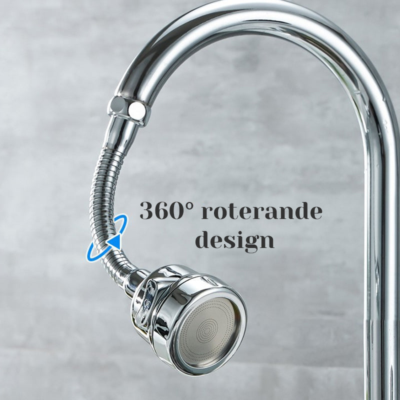 Kökskran förlängningsmunstycke med stänkskydd