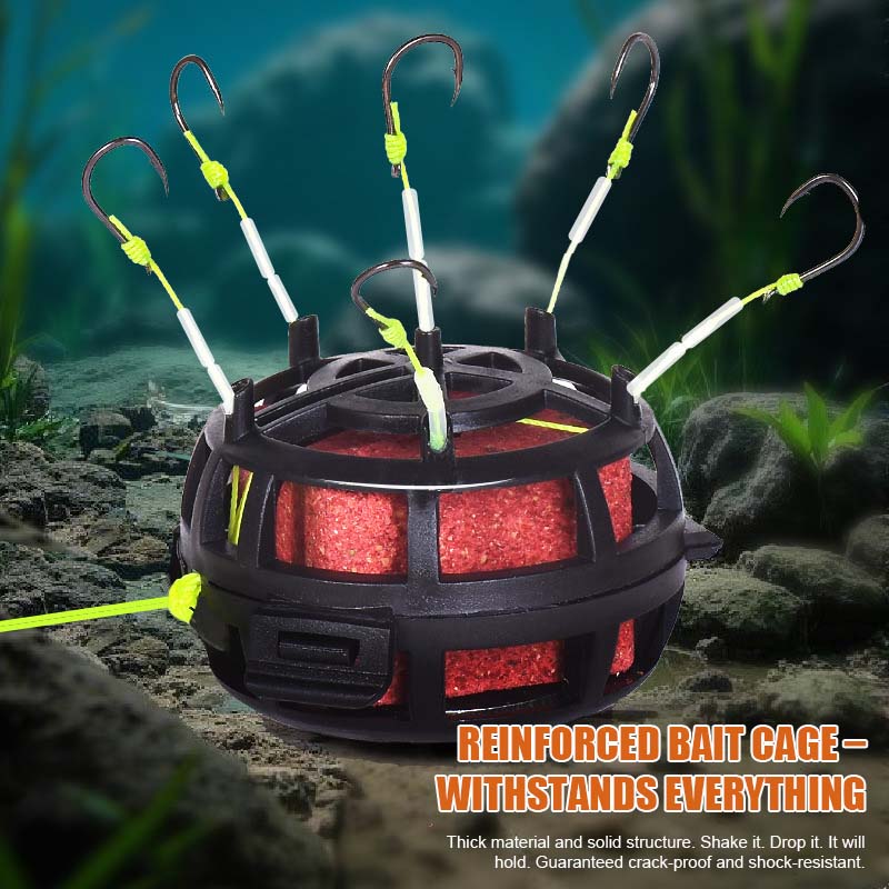 Bur med inverterad botten och uppåtriktad betesbur Krok