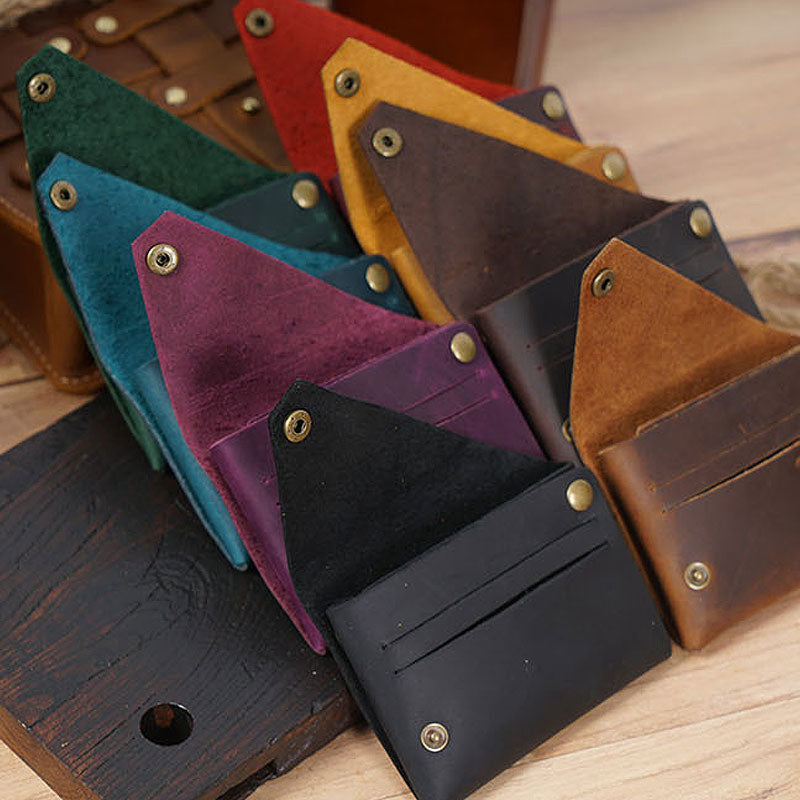 🌟 Vintage Äkta Läder Mynt- & Kortfodral 🌟