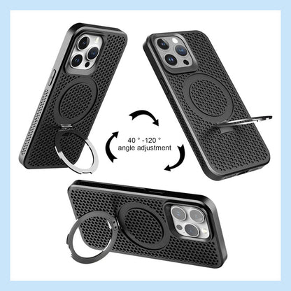 Honeycomb Hole Heat Dissipation Bracket Magnetic Mobile Phone Case