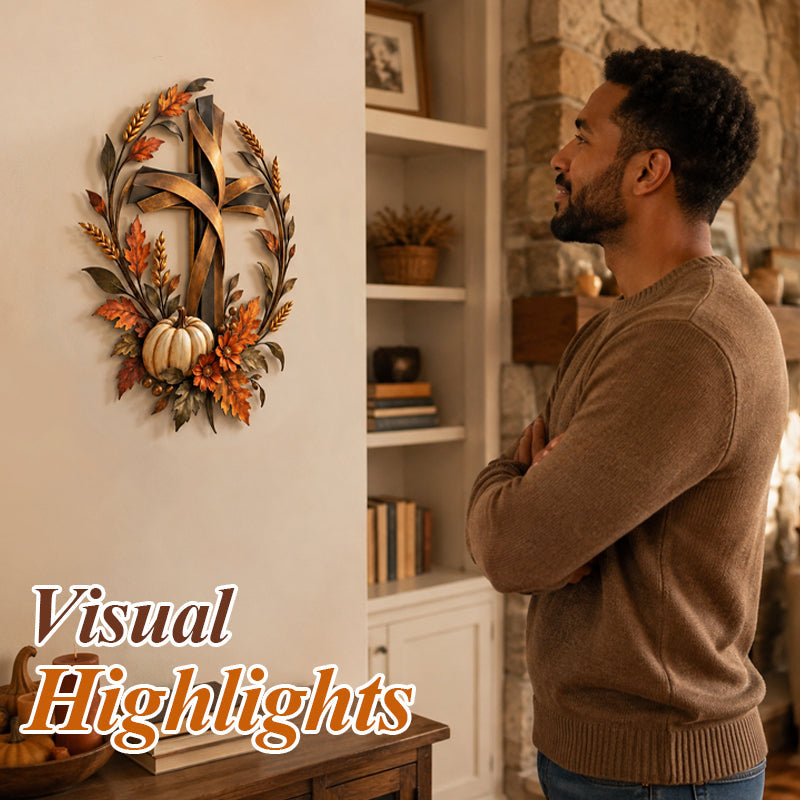 🍂✝️ Autumn Cross – Fall Harvest Wall Decor