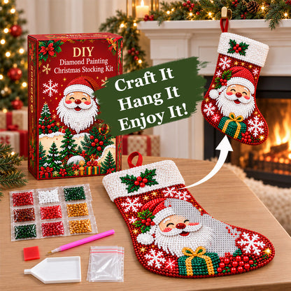 DIY Diamond Painting Christmas Stocking Kit - 6 Designs