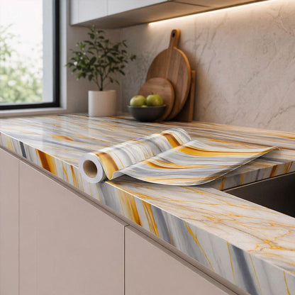 Marble Self-Adhesive Contact Paper - Waterproof & Oil-Proof Kitchen Backsplash & Countertop Decor