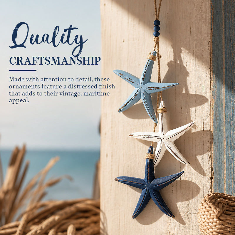 🏠🌊Mediterranean Decorative Starfish & Fish Hanging Ornaments for Home, Cafe & Restaurant - Ocean Style Crafts