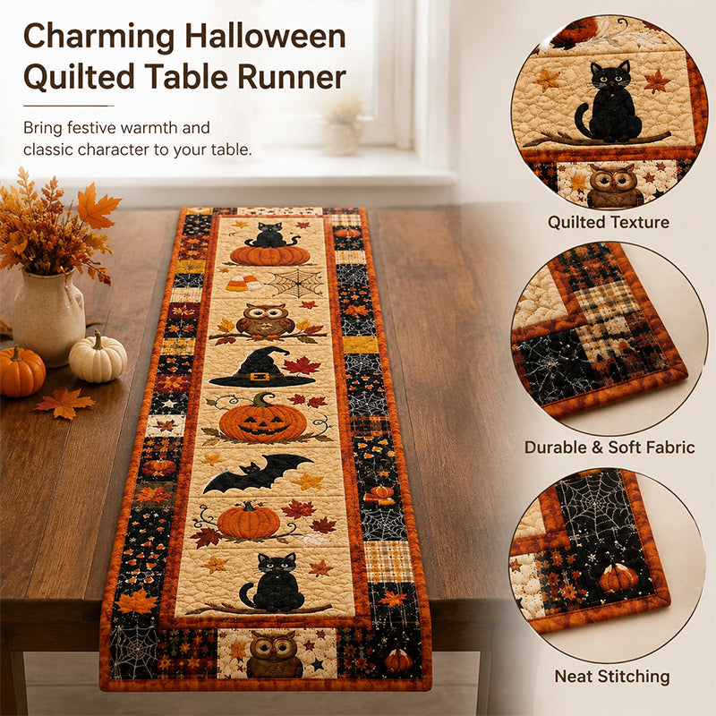 🎃 Halloween Quilted Table Runner – Cozy Fall Decor in Seconds