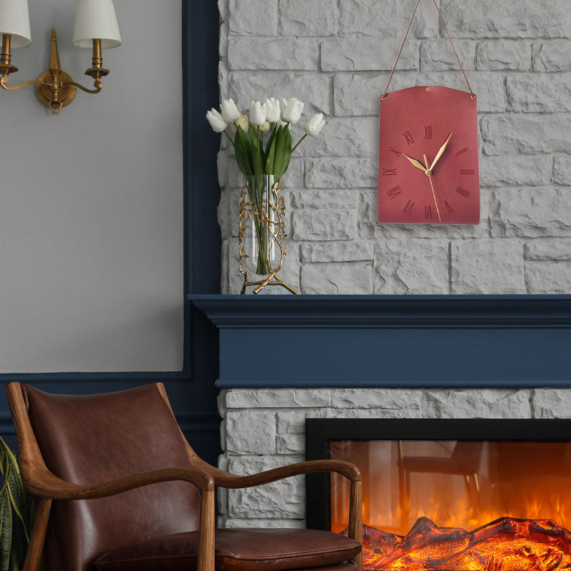 Läderkonst väggklocka