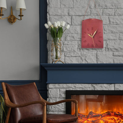 Läderkonst väggklocka