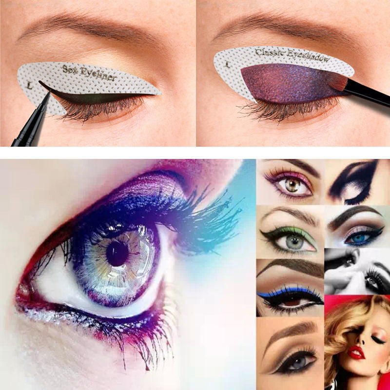 Klistermärken för sminkmallar för ögonskugga/eyeliner