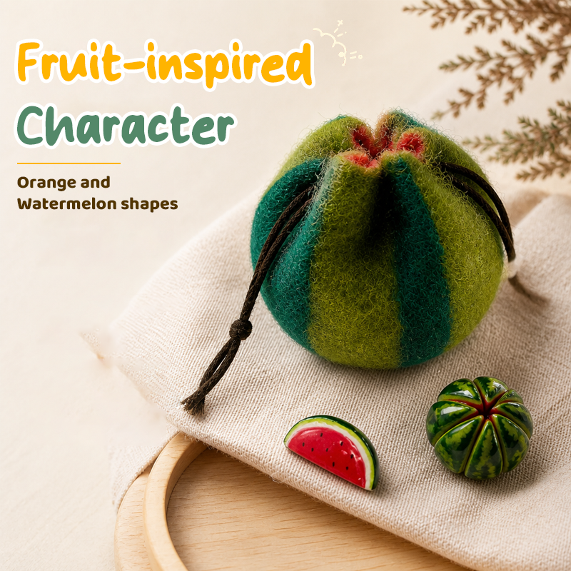 🍊Fruit-Shaped Felt Squeeze Toy | Portable Tactile Stress-Relief Toy