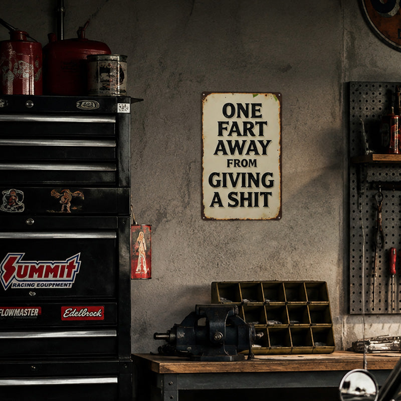 😆Cheeky Humour Metal Wall Sign – Funny Vintage Garage & Home Bar Decor
