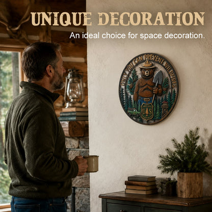 🐻Bear Wall Decor with "Only You Can Prevent Wildfires" Theme🪓