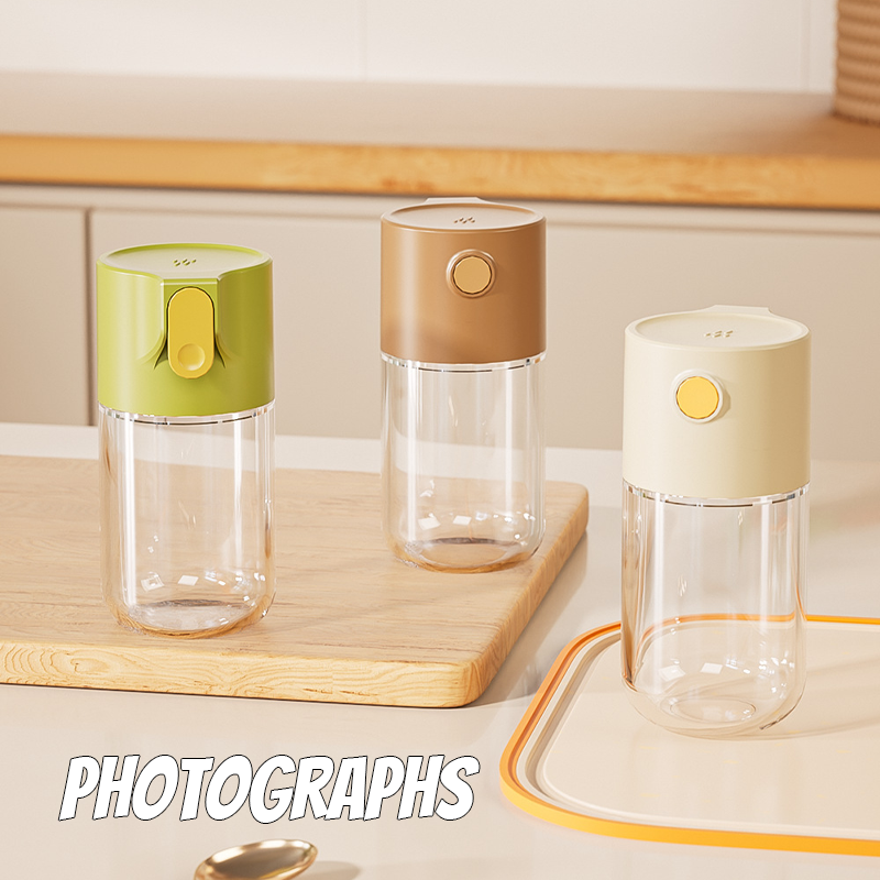 Köksmätade och förseglade kryddflaskor