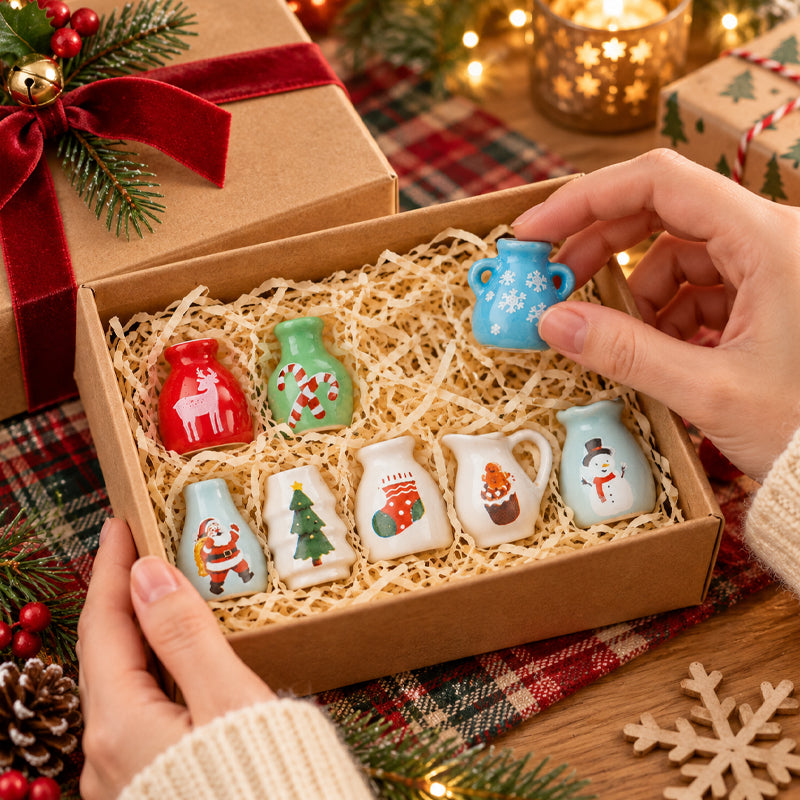 Christmas Mini Vase Fridge Magnets