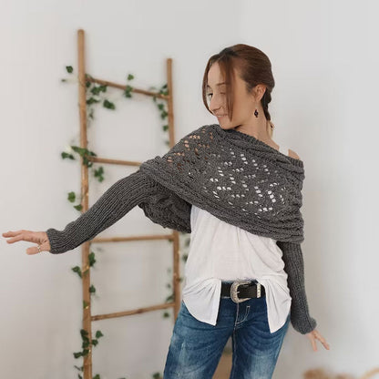 Öppen stickad lång sja