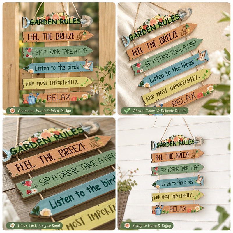 🏡 Rustic Wooden Garden Hanging Sign Wall Decor Plaque🌿