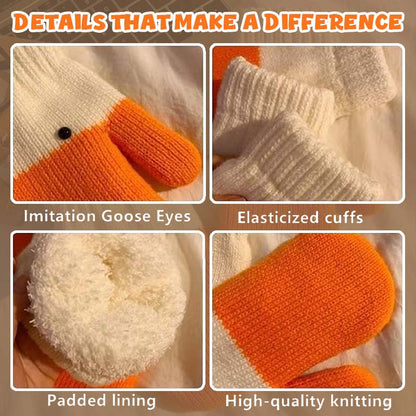 🧡🐥 Varmande Vinterhandskar med Söt Gåsdesign ❄️✨
