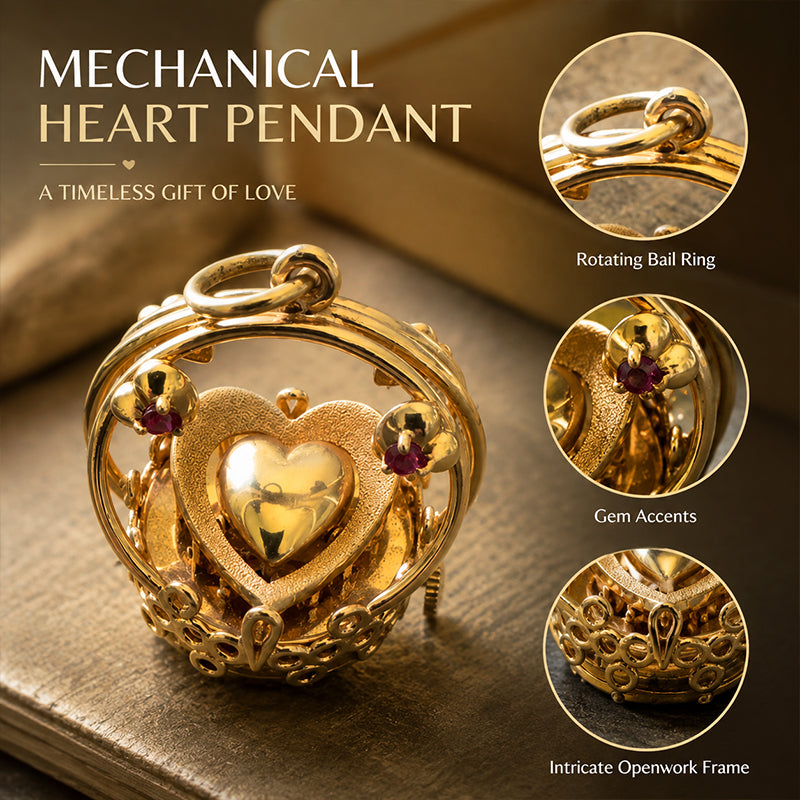 💛Heartbeat Mechanical Pendant – Heart Design × Mechanical Aesthetic✨
