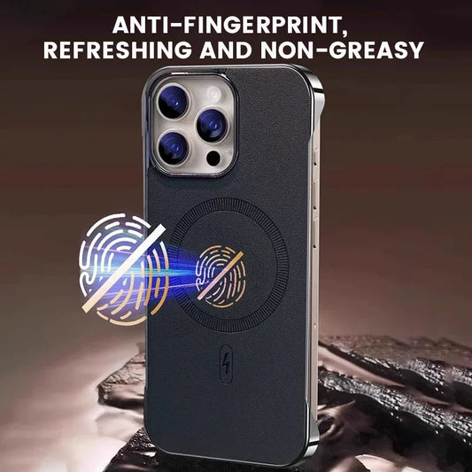 Ramlöst Läder Magnetiskt Elektropläterat Mobiltelefonfodral